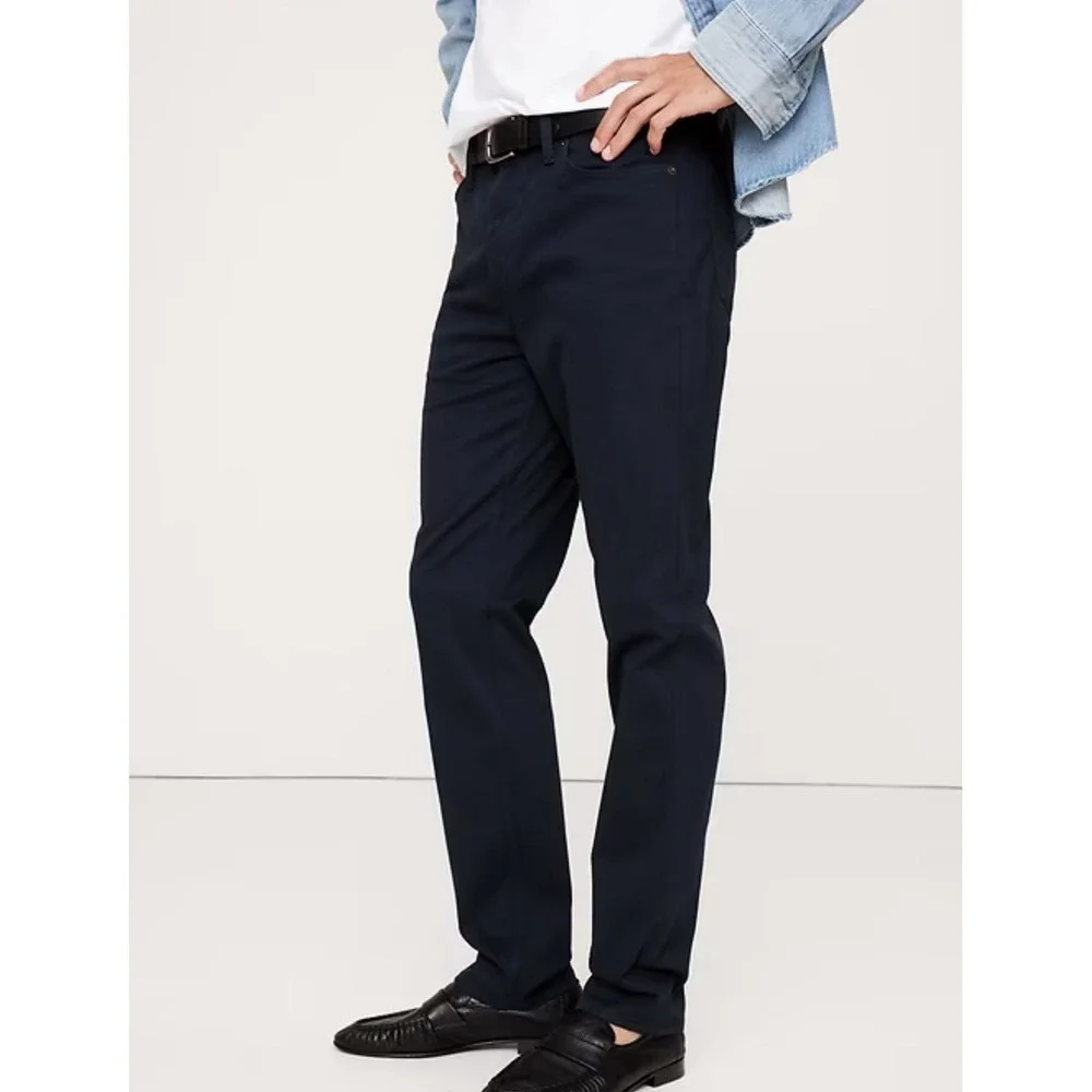 Banana Republic‎ Traveler Slim Fit Pants Navy Stretch Work Chinos 38x32 NWT